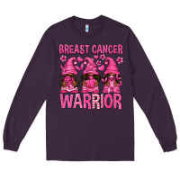 Plum Breast Cancer Warrior Afro Gnomes Long Sleeve Tee - texasbilliewilder