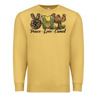 Antique Gold peace love camel Premium Sweatshirt - LillyAllenDesigns