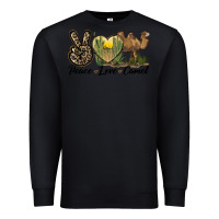 Black peace love camel Premium Sweatshirt - LillyAllenDesigns