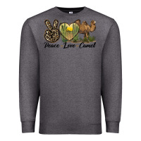 Charcoal Heather peace love camel Premium Sweatshirt - LillyAllenDesigns