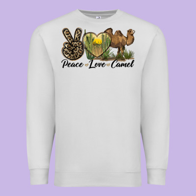 Peace Love Camel Premium Sweatshirt Designed By Lillyallendesigns