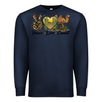Navy peace love camel Premium Sweatshirt - LillyAllenDesigns