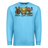 Ocean Blue peace love camel Premium Sweatshirt - LillyAllenDesigns