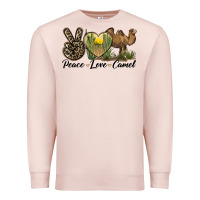 Pale Pink peace love camel Premium Sweatshirt - LillyAllenDesigns