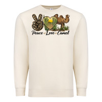 Sandshell peace love camel Premium Sweatshirt - LillyAllenDesigns