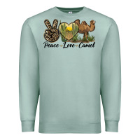 Seafoam peace love camel Premium Sweatshirt - LillyAllenDesigns