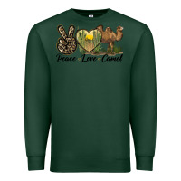 Sports Green peace love camel Premium Sweatshirt - LillyAllenDesigns