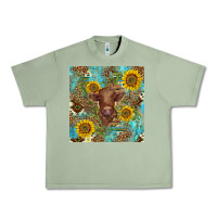 Oil Green western highland cow Urban Heavy Tee - BarkalooDesign