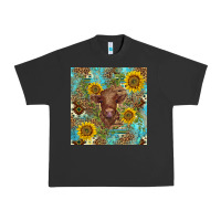 Pigment Black western highland cow Urban Heavy Tee - BarkalooDesign