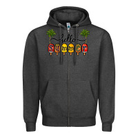 Charcoal Heather 1hello summer Zipper Hoodie - CowhideDigitalArt