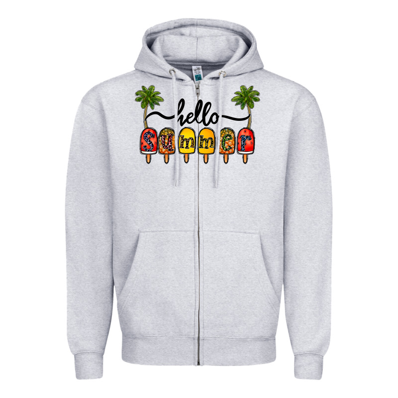 1hello Summer Zipper Hoodie by CowhideDigitalArt | Teevron