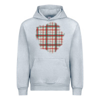 Heather Grey Christmas Tartan Patch Urban Hoodie - BundleAndBundleShop