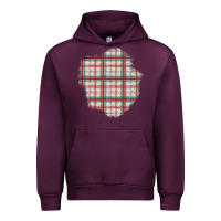Mauve Wine Christmas Tartan Patch Urban Hoodie - BundleAndBundleShop