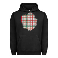 Pigment Black Christmas Tartan Patch Urban Hoodie - BundleAndBundleShop