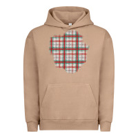 Pigment Burro Christmas Tartan Patch Urban Hoodie - BundleAndBundleShop