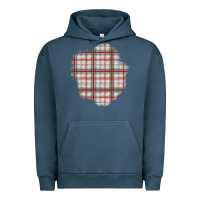Pigment Midnight Navy Christmas Tartan Patch Urban Hoodie - BundleAndBundleShop