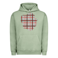 Pigment Oil Green Christmas Tartan Patch Urban Hoodie - BundleAndBundleShop