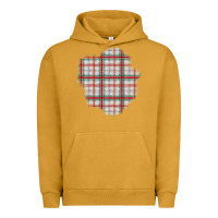 Pigment Peanut Butter Christmas Tartan Patch Urban Hoodie - BundleAndBundleShop