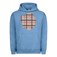 Pigment Pebble Blue Christmas Tartan Patch Urban Hoodie - BundleAndBundleShop