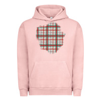 Pigment Salmon Christmas Tartan Patch Urban Hoodie - BundleAndBundleShop