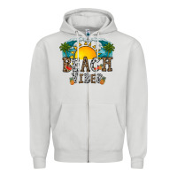 Dove Grey beach vibes Zipper Hoodie - CowhideDigitalArt