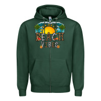 Sports Green beach vibes Zipper Hoodie - CowhideDigitalArt