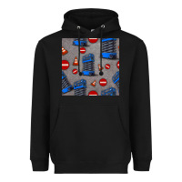 Black scissor lift seamless pattern Heavyweight Hoodie - BundleAndBundleShop
