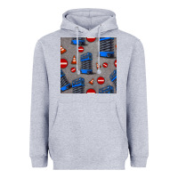 Heather Grey scissor lift seamless pattern Heavyweight Hoodie - BundleAndBundleShop