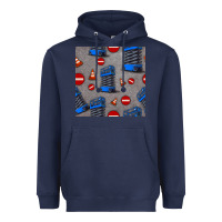 Navy scissor lift seamless pattern Heavyweight Hoodie - BundleAndBundleShop