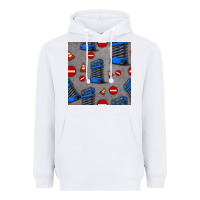 White scissor lift seamless pattern Heavyweight Hoodie - BundleAndBundleShop