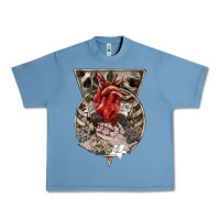 Pebble Blue Flower Skeleton Urban Heavy Tee - RanaPortraitStore