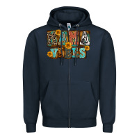 Navy western mama vibes Zipper Hoodie - FaDigitalArtStudio