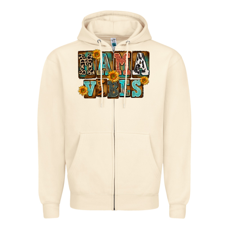 Western Mama Vibes Zipper Hoodie by FaDigitalArtStudio | Teevron