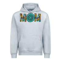 Heather Grey Western Mom With Turquoise Gemstone Urban Hoodie - BundleAndBundleShop