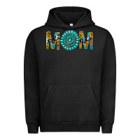 Pigment Black Western Mom With Turquoise Gemstone Urban Hoodie - BundleAndBundleShop