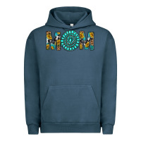 Pigment Midnight Navy Western Mom With Turquoise Gemstone Urban Hoodie - BundleAndBundleShop