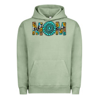 Pigment Oil Green Western Mom With Turquoise Gemstone Urban Hoodie - BundleAndBundleShop