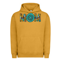 Pigment Peanut Butter Western Mom With Turquoise Gemstone Urban Hoodie - BundleAndBundleShop