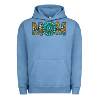 Pigment Pebble Blue Western Mom With Turquoise Gemstone Urban Hoodie - BundleAndBundleShop