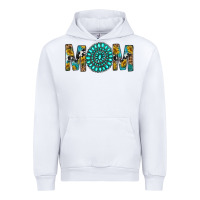 White Western Mom With Turquoise Gemstone Urban Hoodie - BundleAndBundleShop