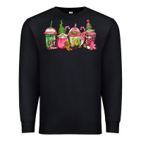 Black pink christmas gnomes coffee cups Premium Sweatshirt - Jasminsmagicworld
