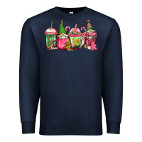 Navy pink christmas gnomes coffee cups Premium Sweatshirt - Jasminsmagicworld