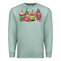 Seafoam pink christmas gnomes coffee cups Premium Sweatshirt - Jasminsmagicworld