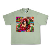 Oil Green mexico girl serape Urban Heavy Tee - Zillion Design Studio