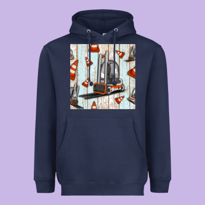 Forklift Seamless Pattern Heavyweight Hoodie Designed By Bundleandbundleshop