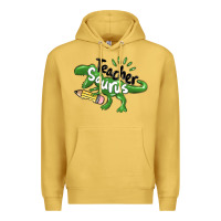 Antique Gold teacher saurus Premium Hoodie - MaliasSmallBusiness