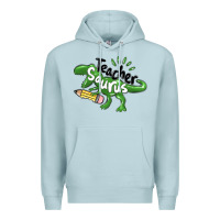 Blue Mist teacher saurus Premium Hoodie - MaliasSmallBusiness