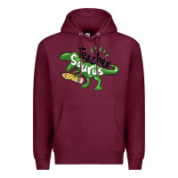 Burgundy teacher saurus Premium Hoodie - MaliasSmallBusiness