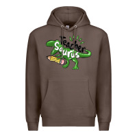 Coffee teacher saurus Premium Hoodie - MaliasSmallBusiness