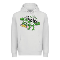 Dove Grey teacher saurus Premium Hoodie - MaliasSmallBusiness